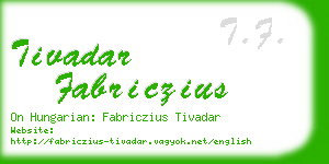 tivadar fabriczius business card